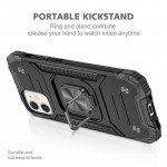 Wholesale Cube Style Armor Case with Rotating Ring Holder, Kickstand and Magnetic Car Mount Plate for iPhone 12 Pro Max 6.7 (Black)